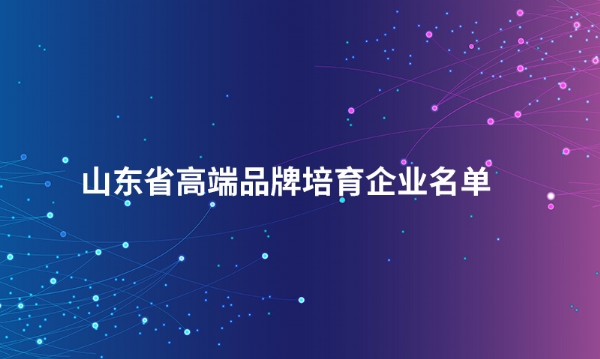 山东大江平台_大江（中国）一站式服务平台股份有限公司入选“山东省高端品牌培育企业名单”
